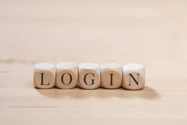 Login word on wooden cubes. Login concept - Photo, Image