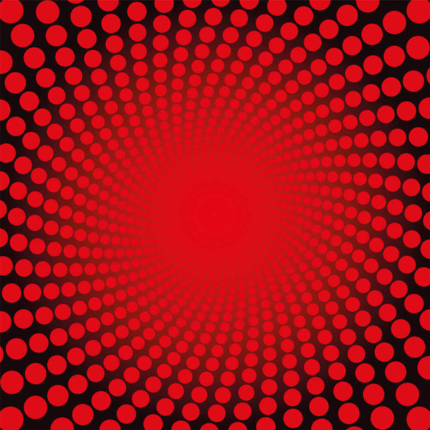 Spirale czerwone kropki wzór ognisty blask - Wektor, obraz