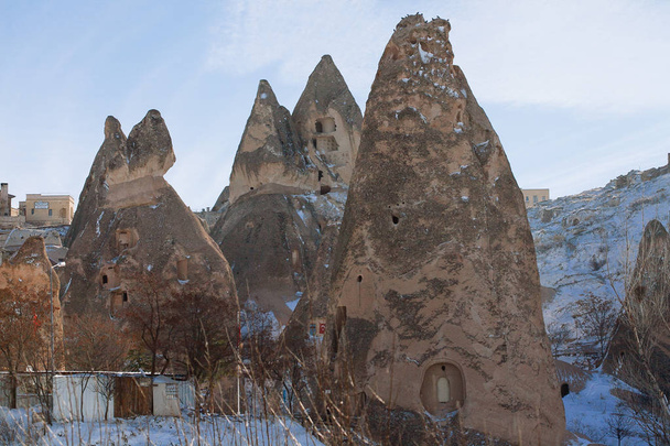 View of Valley in winter season, Cappadocia national park, Turke - Fotoğraf, Görsel