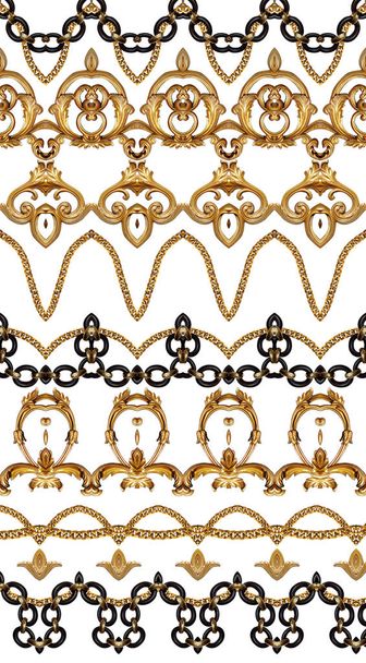 Gouden barok en ketting  - Foto, afbeelding