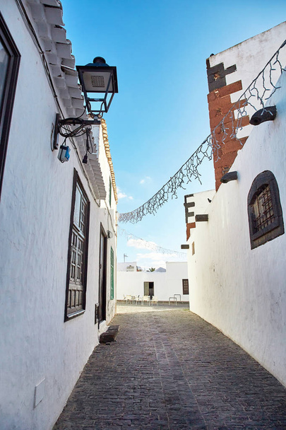 street view of Teguise town in Lanzarote Island, Spain - Photo, Image