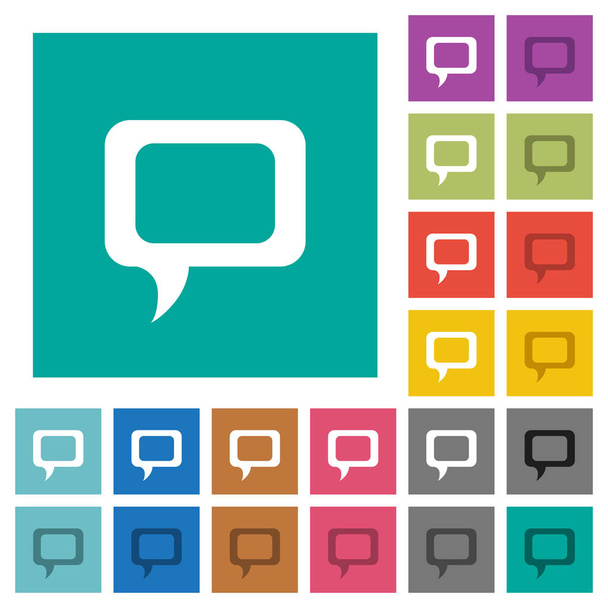 Comentário quadrado plana multi ícones coloridos
 - Vetor, Imagem