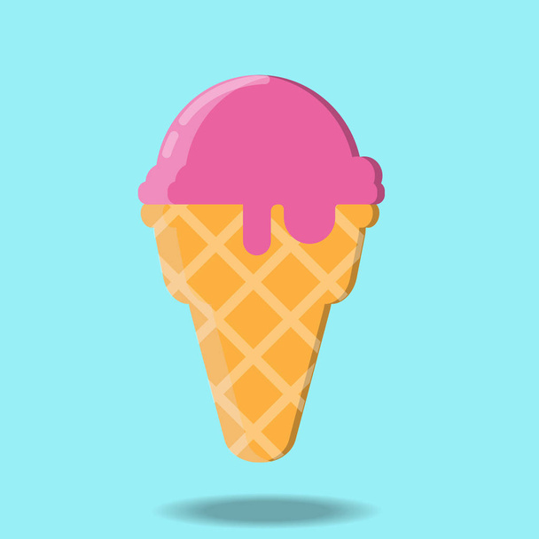 Ice cream cone vector isolated on background. - Vektör, Görsel