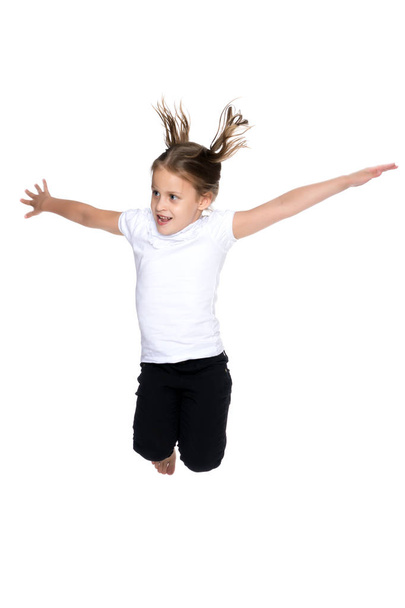 Little girl is jumping. - Photo, image