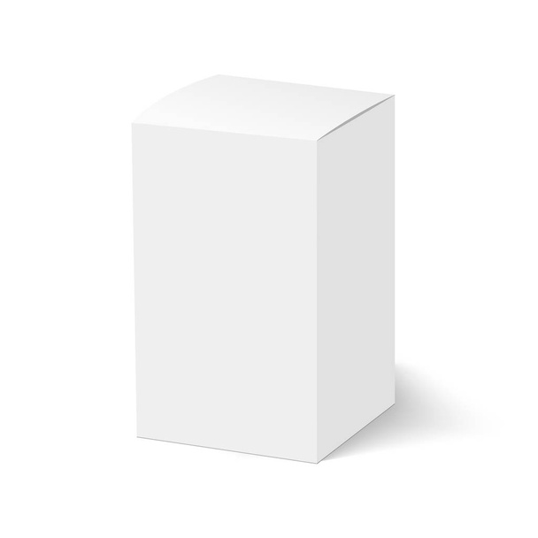 Blanco gesloten kartonnen doos met zachte schaduw. Cosmetische doos. Vector - Vector, afbeelding