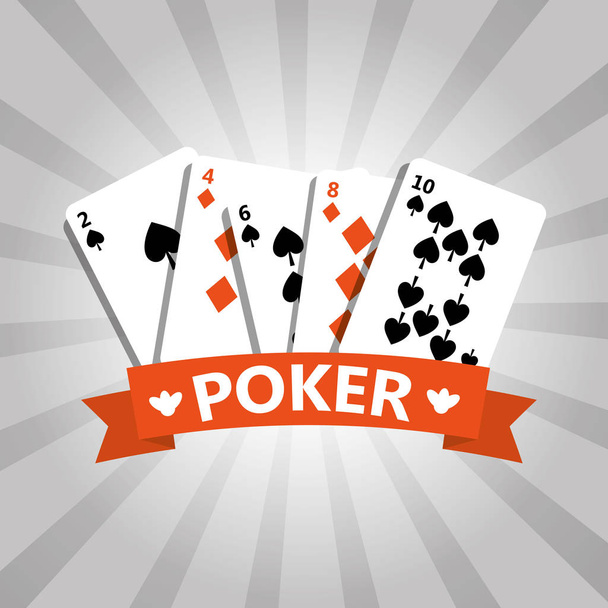 poker playing cards deck casino gambling banner - Vetor, Imagem