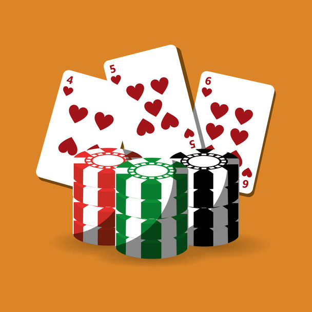 póker kártya, és a chipek szerencsejáték fortune - Vektor, kép