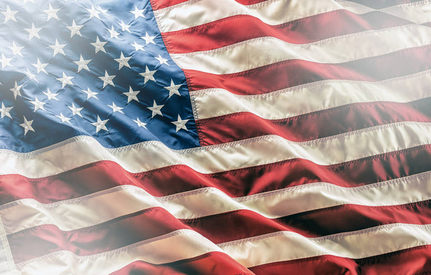 USA flag. American flag. American flag blowing in the wind - Фото, изображение