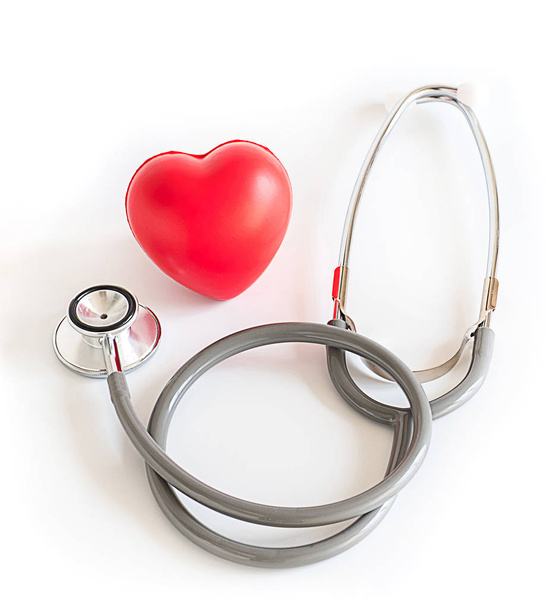 Red heart and a stethoscope Medical Equipment Healthcare medical - Φωτογραφία, εικόνα