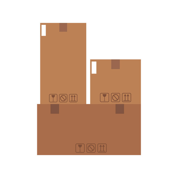 Cardboard boxes stacked - Vector, Image