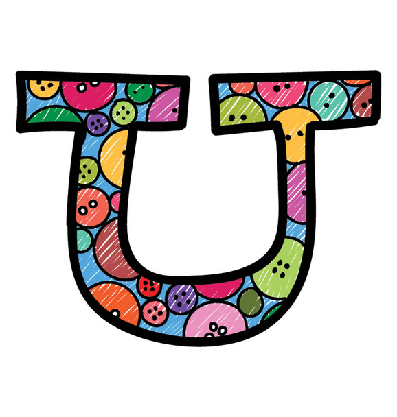 colored Design of english alphabet U - Vetor, Imagem