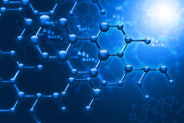 Moléculas abstractas. Fondo de ciencia y tecnología. Ilustración 3D - Foto, Imagen
