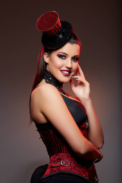beautiful girl in cabaret style outfit - Photo, Image