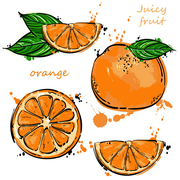 Ilustración abstracta vectorial con un naranja
.  - Vector, Imagen
