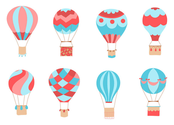 Set of vector  hot air balloons - ベクター画像