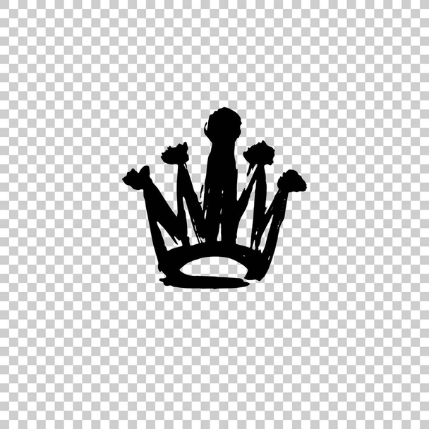 Texture strokes thick paint in the form of a crown isolated on white background - Vector, Image