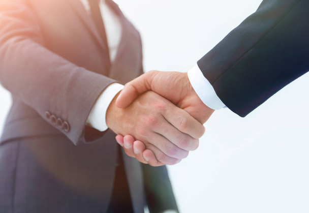 Businessman by handshake invites to cooperation. - Φωτογραφία, εικόνα
