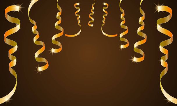 serpentina de oro festivo
 - Vector, imagen