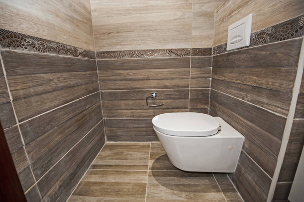 Interior of a luxury show home bathroom toilet - Photo, Image