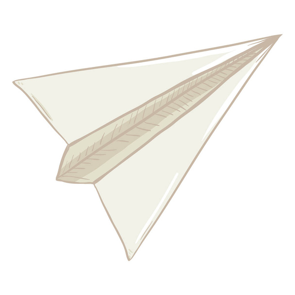 Kreskówka biały samolot papieru Origami, ilustracji wektorowych - Wektor, obraz