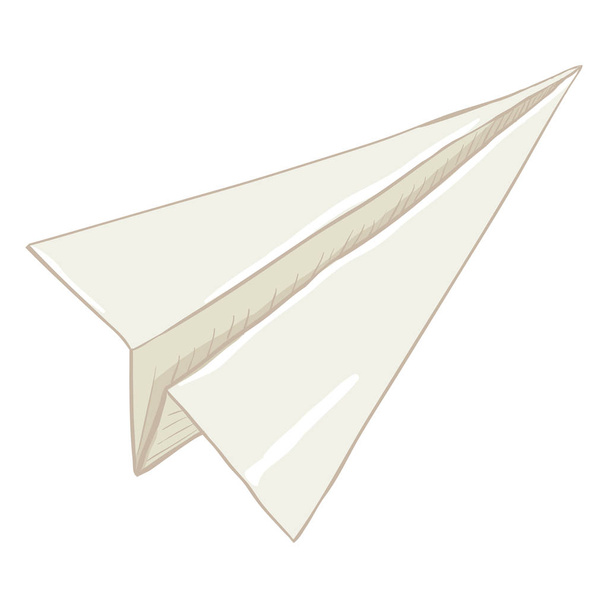 Aereo di carta Origami bianco cartone animato, illustrazione vettoriale
 - Vettoriali, immagini