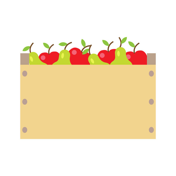 Caja de frutas y cajas de madera
 - Vector, Imagen