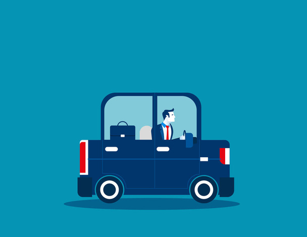 Businessman driving car. Concept business illustration. Vector b - Vector, Image