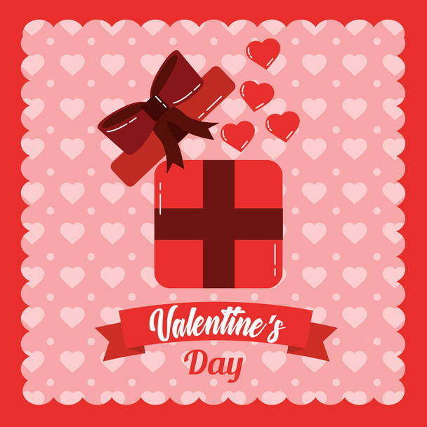 Valentines carte cadeau ouvert boîte surprise coeurs amour
 - Vecteur, image