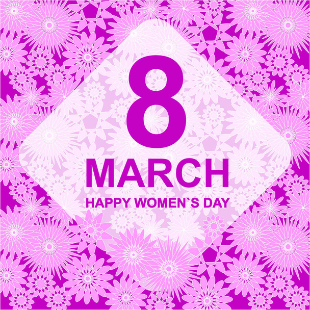 8 March. Floral Greeting card. International Happy Women's Day. Trendy Design Template. Vector illustration. - Vektori, kuva