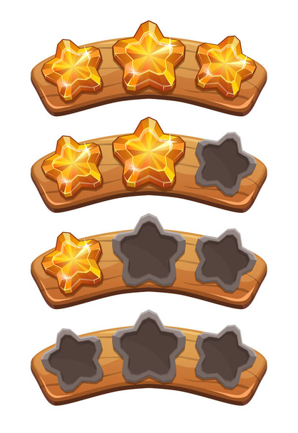 Level complete ranking banners with crystal stars - Vector, Imagen