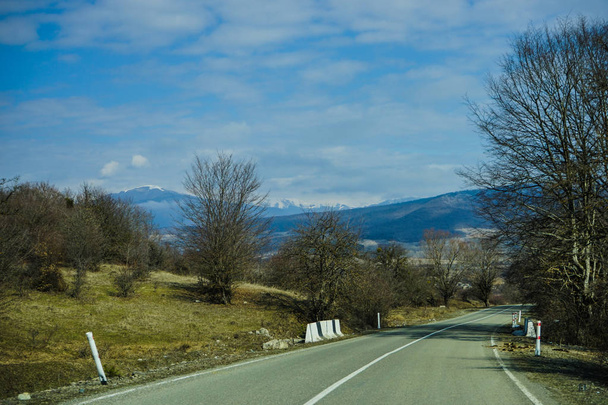 Winter road in Caucasus mountain - Photo, Image