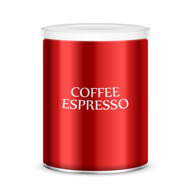 Coffee canister on white - Vector, imagen