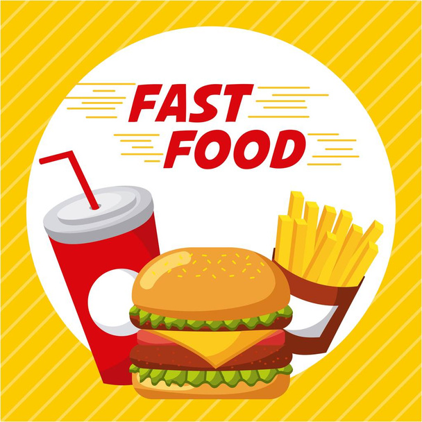 fast food restaurant menu brochure - Vektör, Görsel