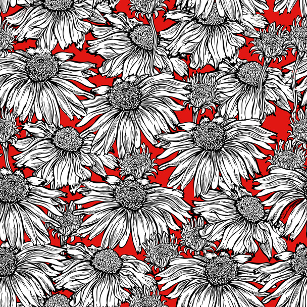 Seamless pattern floral background with flower chamomile - Vektor, obrázek
