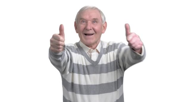 Old man with two thumbs up. - Footage, Video