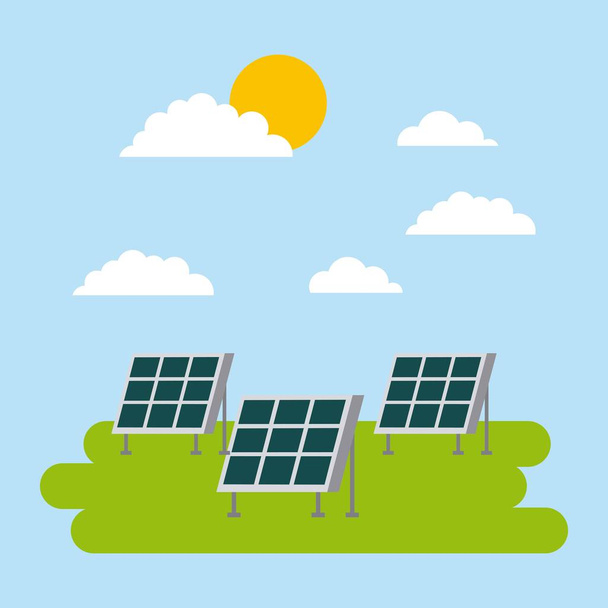Solarmodul für ökologisches Konzept - Vektor, Bild