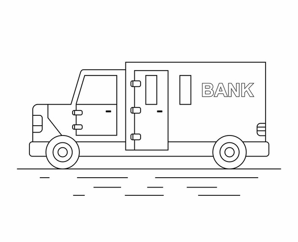 Armored Truck. line icon - Vector, Image