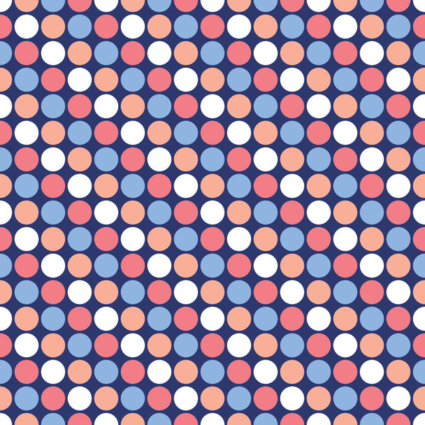 ピンクとブルーの色合いでシームレスなファンキーなドット パターン背景 - ベクター画像