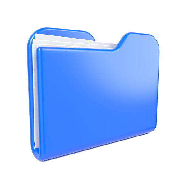 Blue Folder Icon on White. - Fotoğraf, Görsel
