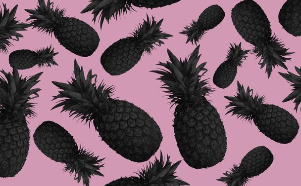 Background of tropical fruits, pineapples, abstraction - Foto, imagen
