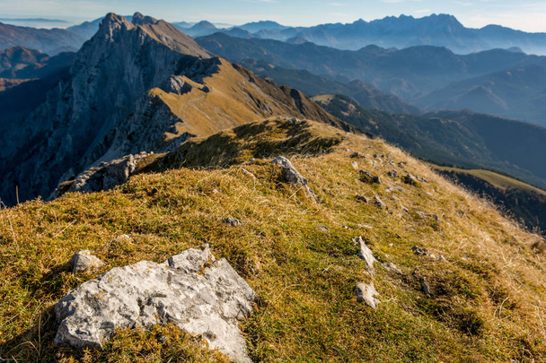 Panoramic view of spectacular mountain ridge. - Fotografie, Obrázek