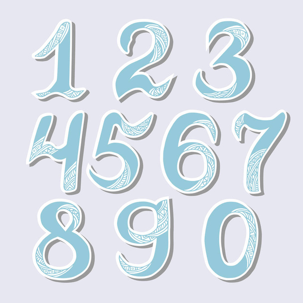 Hand drawn numbers. Isolated on background. Vector. - Vector, Image