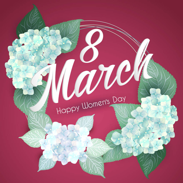 8 Μαρτίου γυναίκες s ημέρα πρότυπο ευχετήριας κάρτας - Διάνυσμα, εικόνα