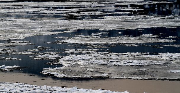 Frozen river in winter - Фото, зображення