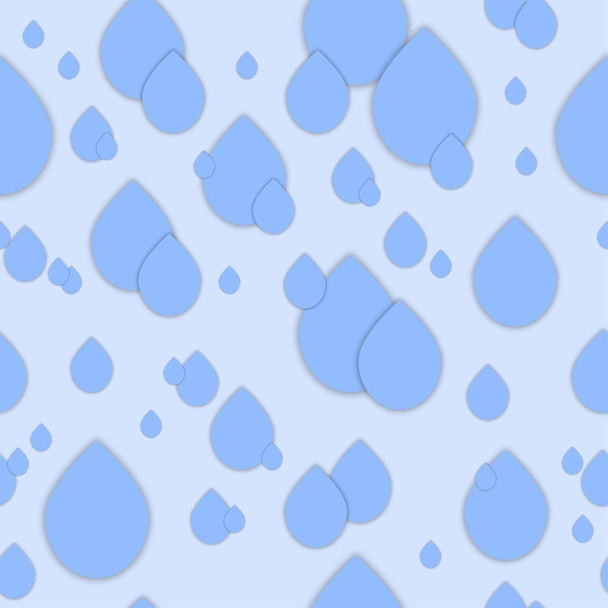 Seamless 3d pattern in trendy paper art style. White paper water drops collage background. Geometric design for banner, cover, brochure, template.  World Water Day - 22 march.  No visible mesh borders - Vettoriali, immagini
