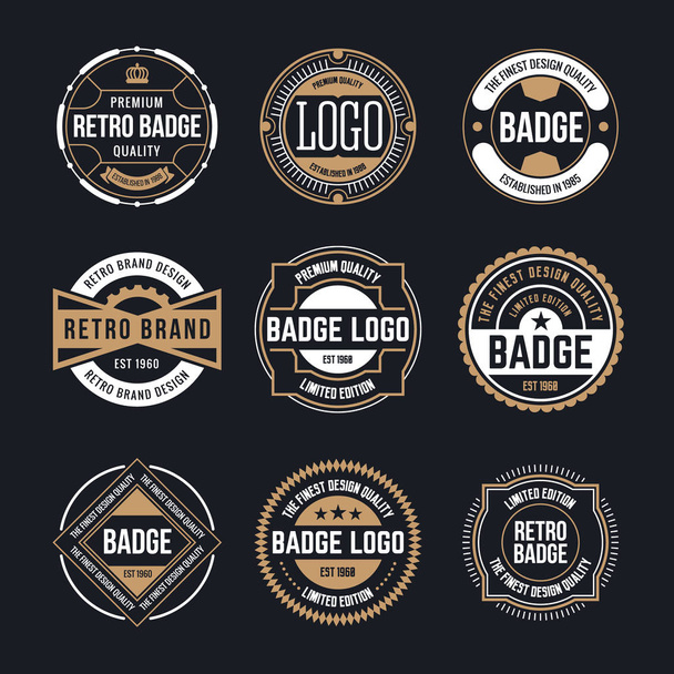 Circle Vintage и Retro Badge Design
 - Вектор,изображение