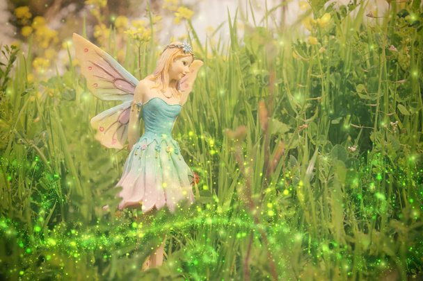 森の小さな妖精の魔法のイメージ. - 写真・画像