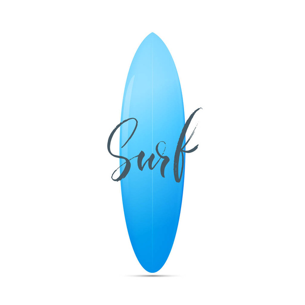 Surfing. Surfboard and hand lettering. Surf concept - Vector, Imagen