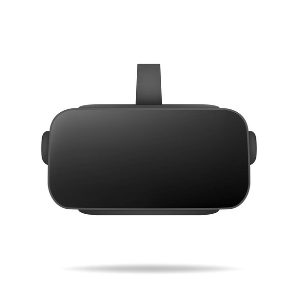 VR fejhallgató. Virtuális valóság reális fejhallgató. VR technológiai berendezések - Vektor, kép
