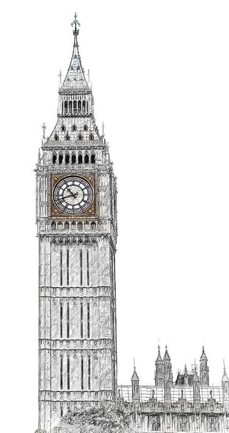 Big Ben. Illustration, sketch, drawing. - Photo, Image